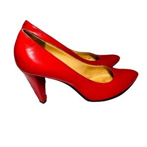 MARC BY MARC JACOBS RED LEATHER POINTED TOE HIGH HEEL CLASSIC PUMPS EU Size 37